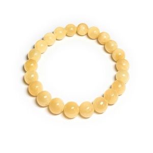 Genuine Yellow Calcite Bracelet | Beaded Stretch Bracelet |